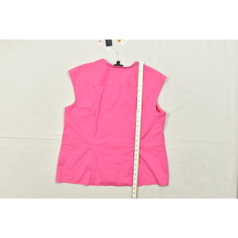 Worthington Stunning Pink Sleeveless Ruffle Front Blouse Top Size XL Cotton NEW - Picture 3 of 8